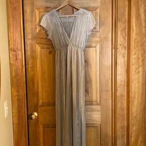 Gold Athena pleated maxi dress
